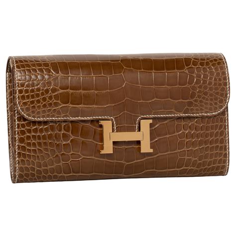 hermes constance crocodile black|hermes constance long wallet price.